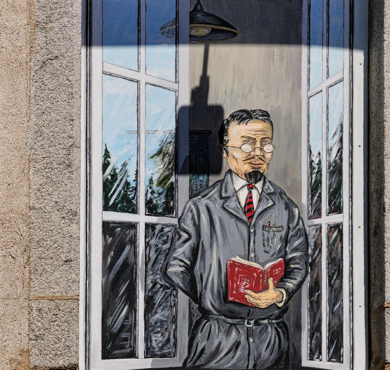 Instituteur (trompe-l'oeil à St-Martin-Lestra-Loire)